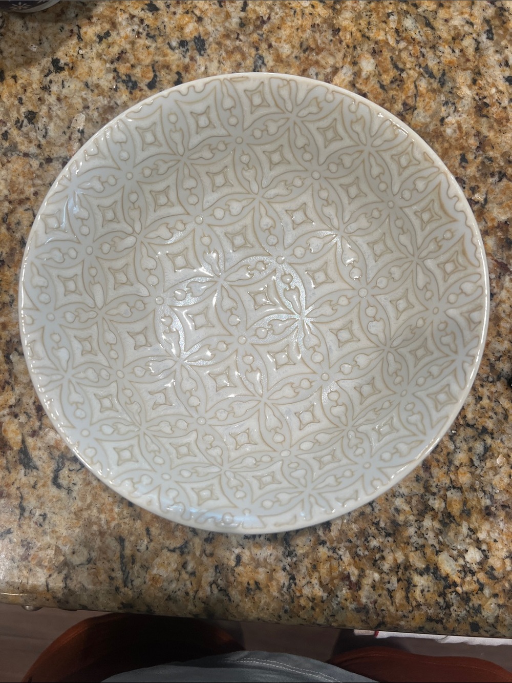 Anthropologie Off-White Glazed Ceramic Bowl